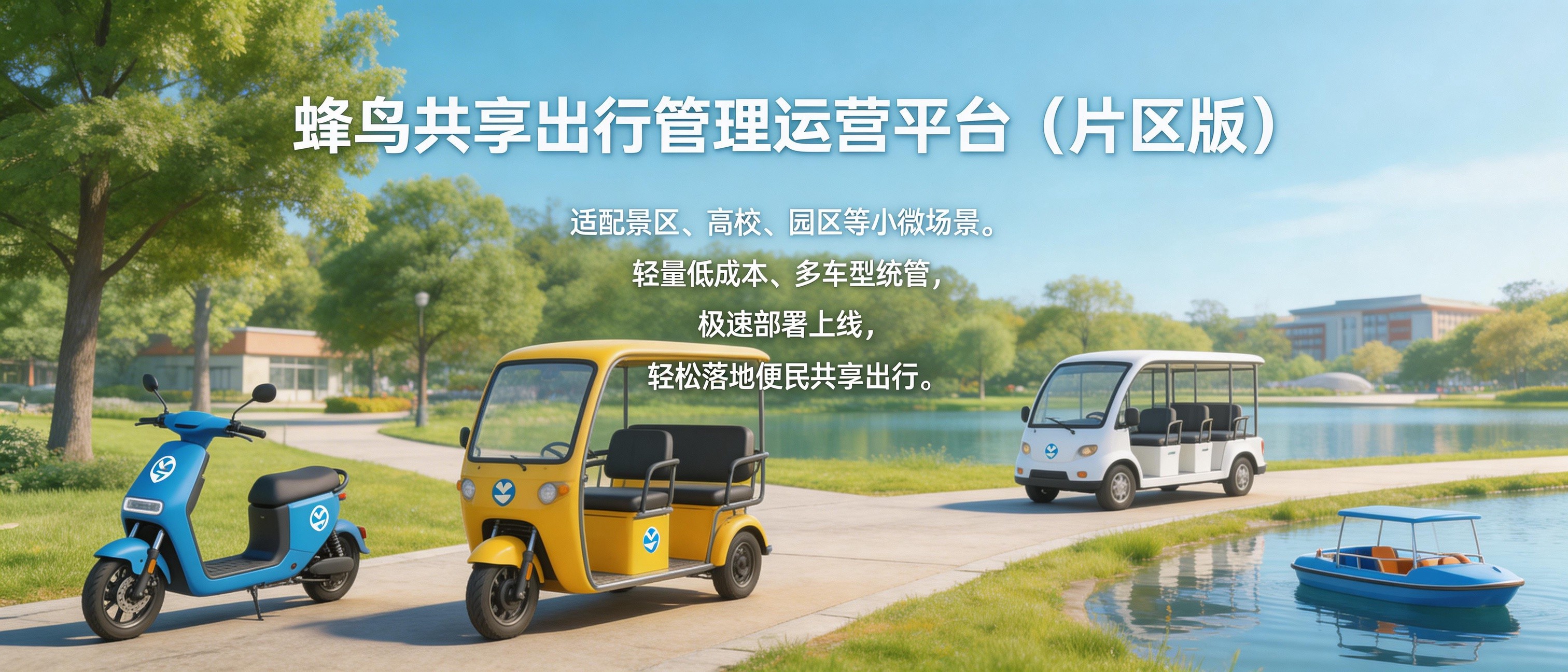 蜂鸟共享出行管理运营平台(片区版/景区版) 蜂鸟共享出行管理运营平台(片区版/景区版)